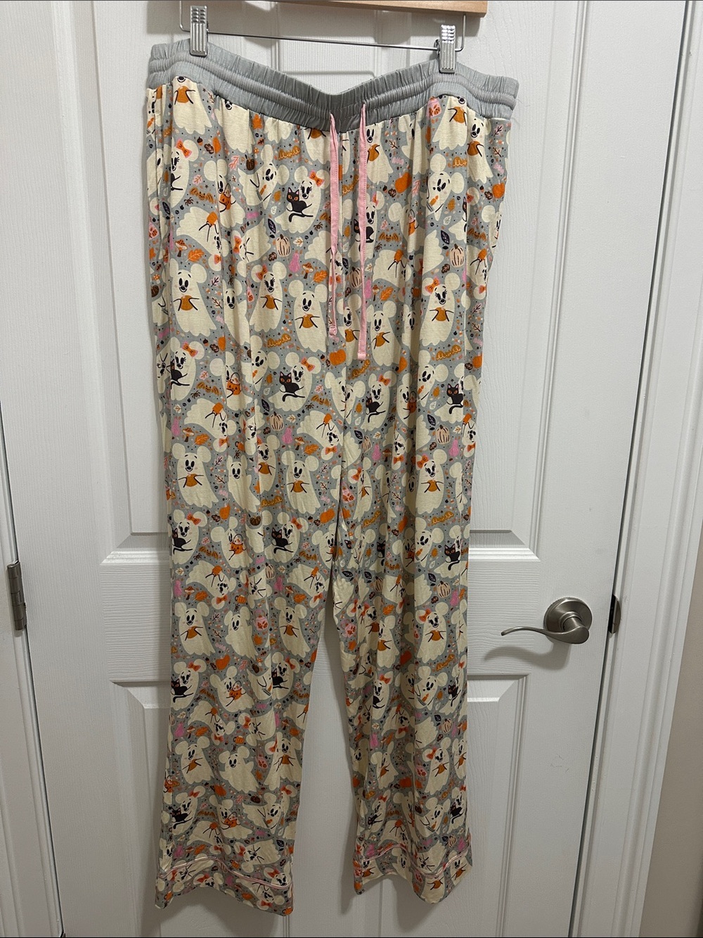 Disney Mickey Ghost Halloween Pajama Bottoms Lounge with Drawstring 🎃 👻 - Picture 2 of 9